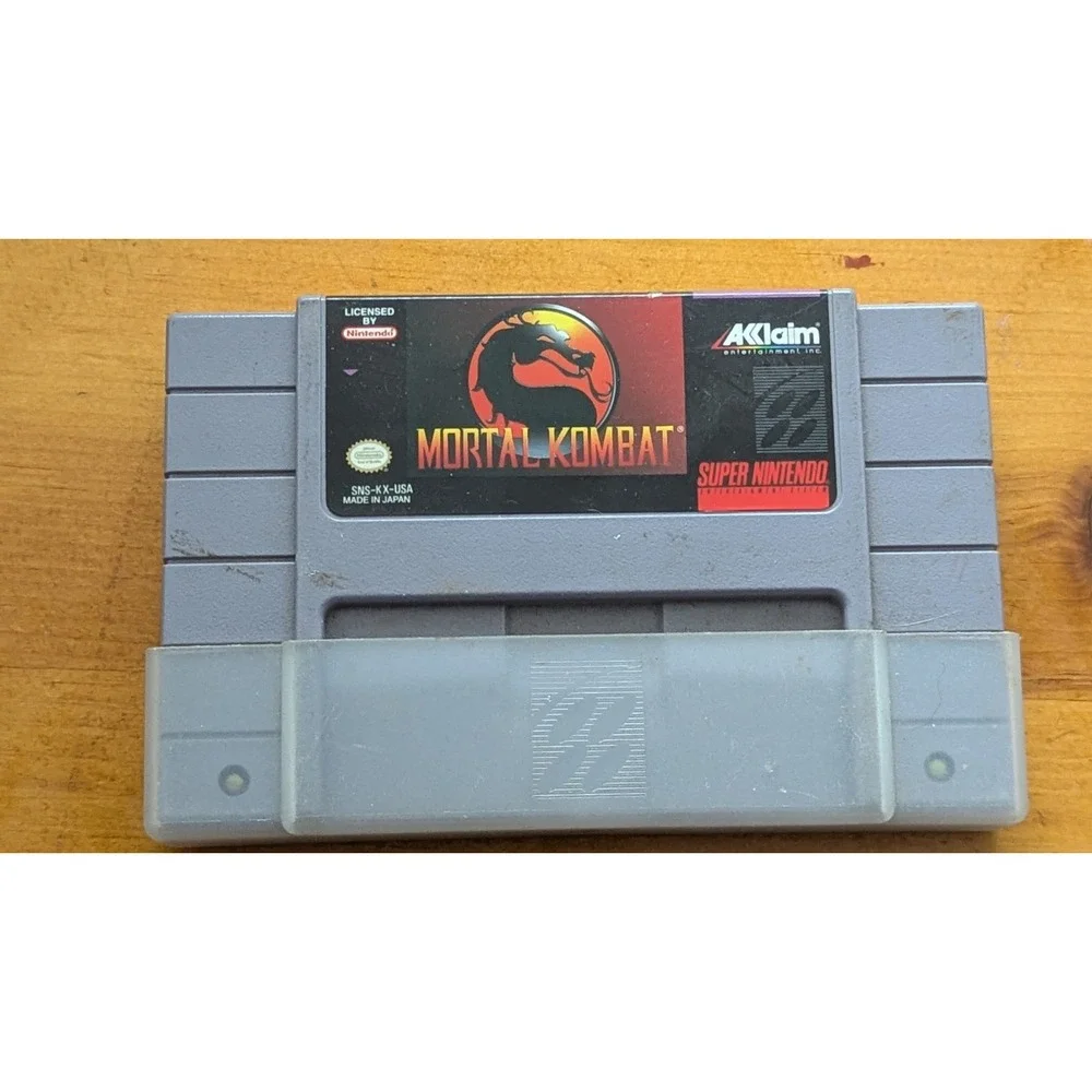 Mortal Kombat Nintendo Super NES SNES‎ 1993 Game Cartridge SNS-KX-USA Acclaim